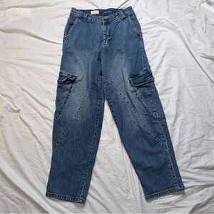 Pilcro Barrel-Leg Carpenter Cargo Jeans — Size 26T